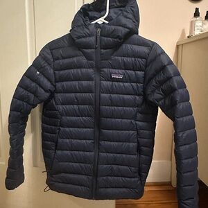 Patagonia Navy Hooded Down Jacket